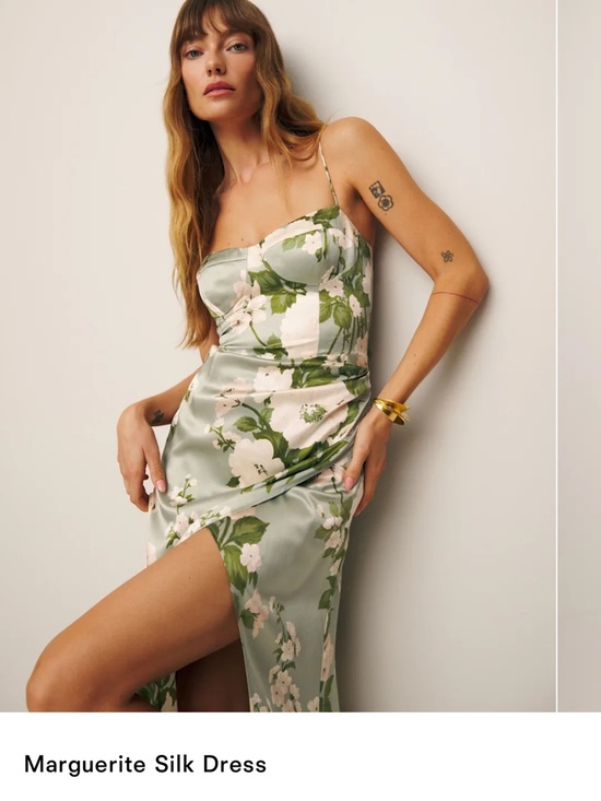 Reformation Dresses & Skirts - Reformation Marguerite Silk Maxi Dress in Sage Green and Cream Floral